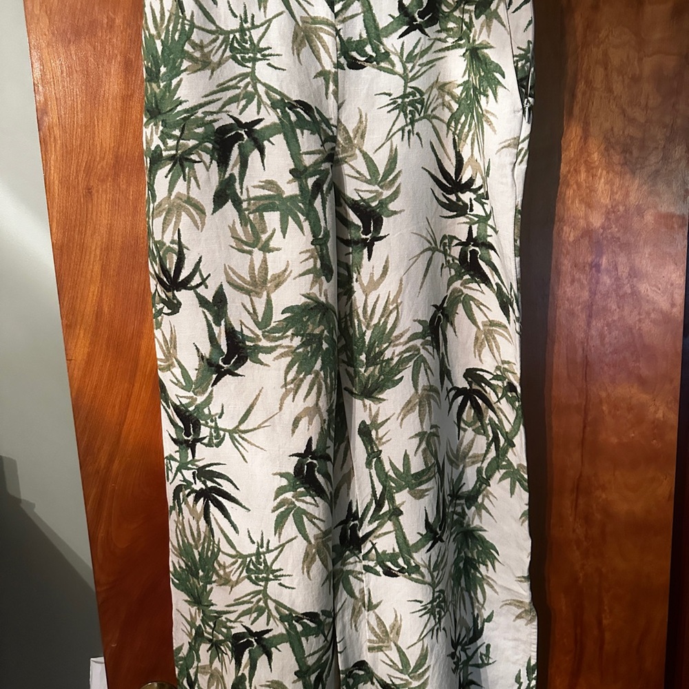 J. Jill Green and Black Wide Leg Pants